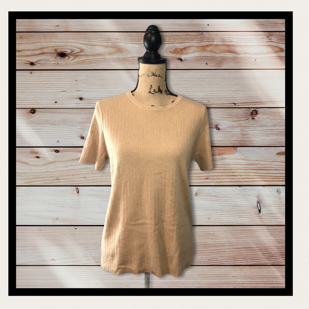 Tan Short Sleeve Sweater